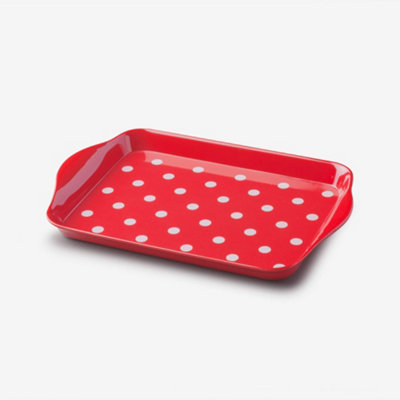 Red serving tray clearance with handles