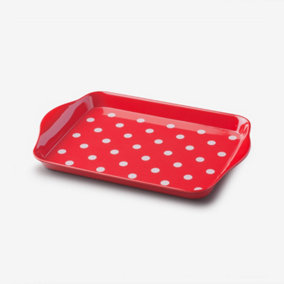 Zeal Melamine Mini Dotty Serving Tray, Red