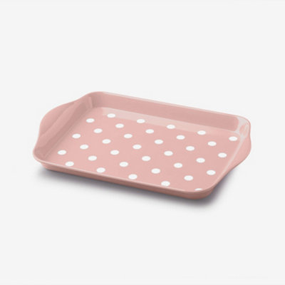 Zeal Melamine Mini Dotty Serving Tray, Rose Pink