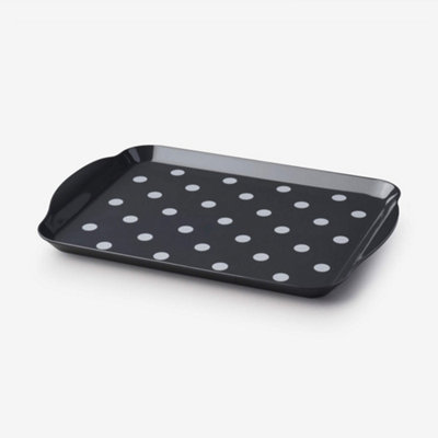 Zeal MelamineSmall Dotty Serving Tray, Dark Grey