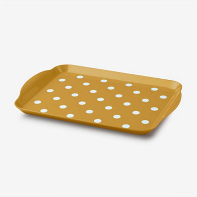 Zeal MelamineSmall Dotty Serving Tray, Mustard