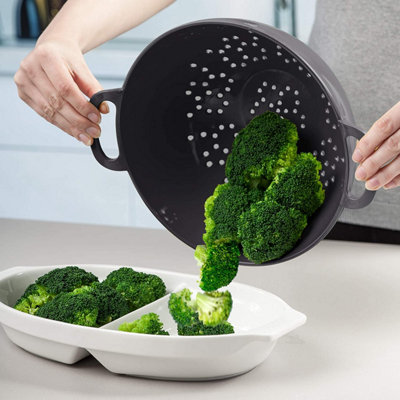 Zeal Premium Melamine Colander, Large 24cm, Dark Grey