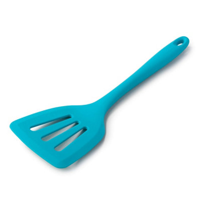 Zeal Silicone Flexible Slotted Turner, 30cm, Aqua