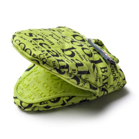 Zeal Silicone Hot Grab Mini Oven Mitt, Hot Print, Lime Green