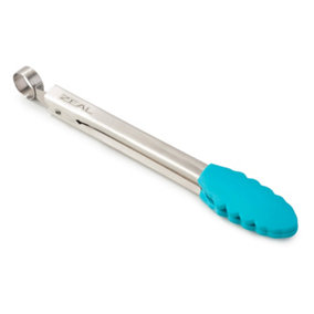 Zeal Silicone Small Cooking Tongs, 20cm, Aqua
