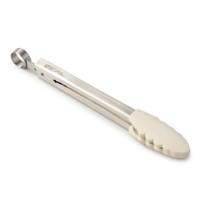Zeal Silicone Small Cooking Tongs, 20cm, Cream
