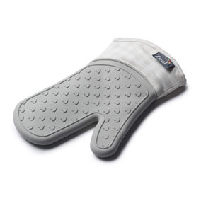 Zeal Steam Stop Single Oven Glove, Gingham, French Grey