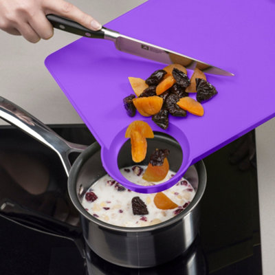 Zeal Straight to Pan Chopping Board, Purple