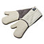 Zeal Waterproof Silicone Double Oven Gloves, Cream