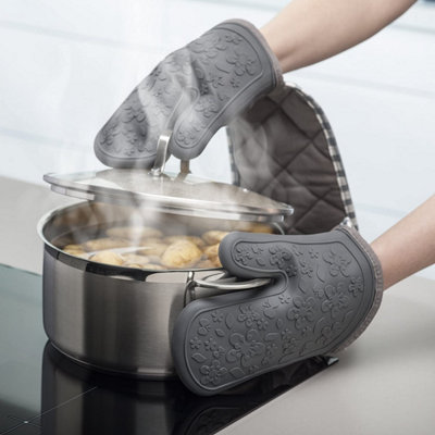 Zeal Guanto Doppio da Forno, in Silicone Resistente, Cotone, Verde, 26