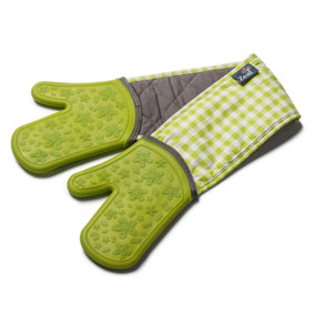 Zeal Waterproof Silicone Double Oven Gloves, Lime Green