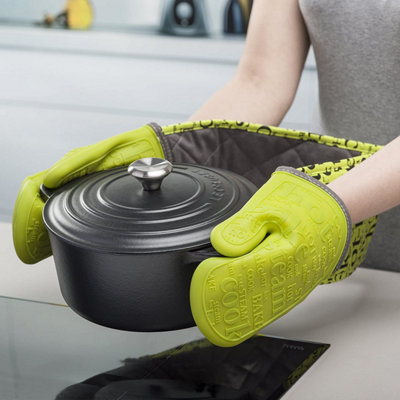 Zeal Guanti Da Forno In Silicone Doppi, Resistenti Al Calore 250°C – Verde Salvia, 26x19x26 Cm, Antiscivolo E Lavabili - 6
