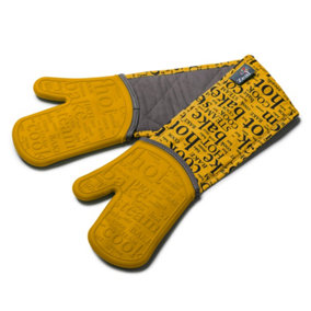 Zeal Waterproof Silicone Double Oven Gloves, Mustard