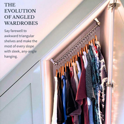 Zebedee Sloped Ceiling Clothes Rail / Angled Wardrobe Rail For Loft ...
