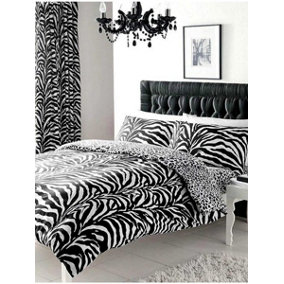 Zebra and Leopard Print Double Reversible Duvet Cover Set