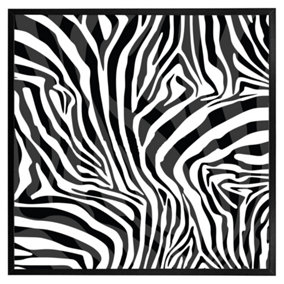 Zebra animal print (Picutre Frame) / 16x16" / Oak