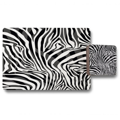 Zebra Animal Print (Placemat & Coaster Set) / Default Title