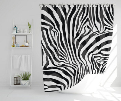 Zebra print deals shower curtain