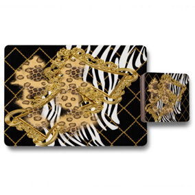 Zebra & Baroque (Placemat & Coaster Set) / Default Title