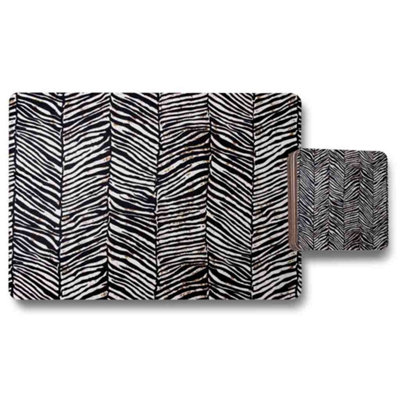 Zebra Grunge Print (Placemat & Coaster Set) / Default Title