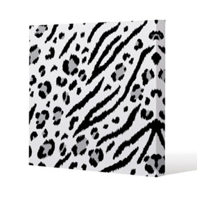 Zebra & Leopard Print (Canvas Print) / 101 x 101 x 4cm