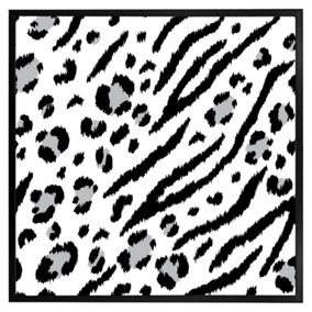 Zebra & leopard print (Picutre Frame) / 12x12" / Black