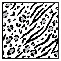Zebra & leopard print (Picutre Frame) / 16x16" / Oak