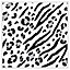 Zebra & leopard print (Picutre Frame) / 16x16" / Oak