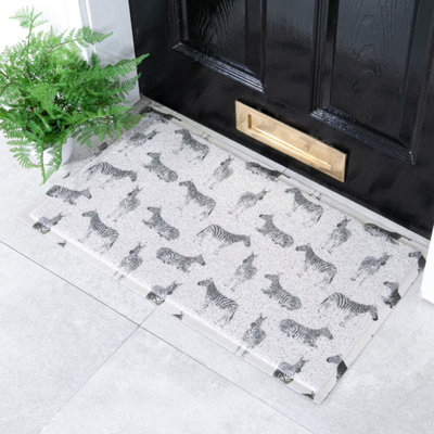 Zebra Pattern Doormat (70 x 40cm) DIY at B&Q