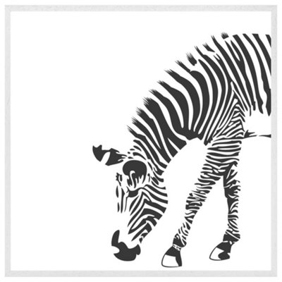 Zebra (Picutre Frame) / 24x24" / Brown