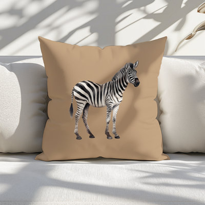 Zebra Printed Faux Suede Cushion 45cm x 45cm