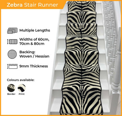 Zebra Stair Runner - Soft & Durable Carpet Runner for Stairs ...