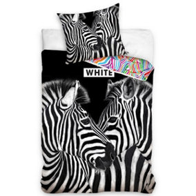 Zebras Single 100% Cotton Duvet Cover Set - European Size