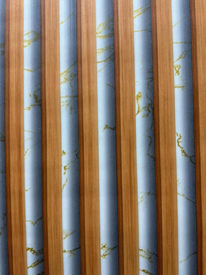 ZED Decor Heavyweight Wood Slats Panel - Marble Venetian 3D Luxury Wallpaper Oak Gold Marble