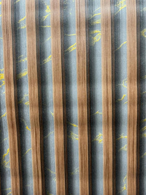 ZED Decor Heavyweight Wood Slats Panel Marble Venetian 3D Vinyl Luxury Wallpaper (Walnut Gold Marble)