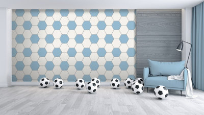 Zed Decor Liverpool Football Themed Kids Room, Nursery, Boys Wallpaper Blue Wallpaper E100212AH