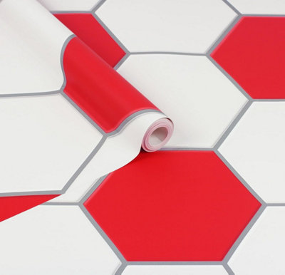 Zed Decor United/Arsenal/Liverpool Any Red Team Football Themed Wallpaper Kids Bedroom Football Fan RED Wallpaper