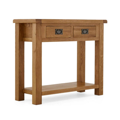 Zelah Oak 100cm Console Table with Drawers - By Roseland Furniture