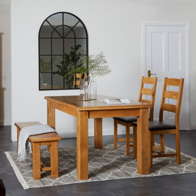 Zelah Oak 150-200cm Extendable Dining Table Seats 4-6  - By Roseland Furniture