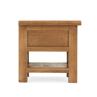Zelah Oak 50cm Lamp Side Table with Drawer - Fully Assembled By Roseland Furniture