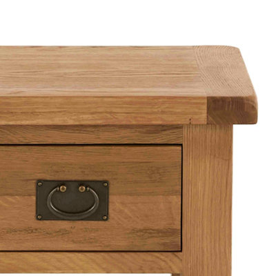 Zelah Oak 50cm Lamp Side Table with Drawer - Fully Assembled By Roseland Furniture