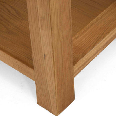 Zelah Oak 50cm Lamp Side Table with Shelf - Fully Assembled By Roseland Furniture