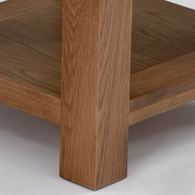 Zelah Oak 50cm Lamp Side Table with Shelf - Fully Assembled By Roseland Furniture