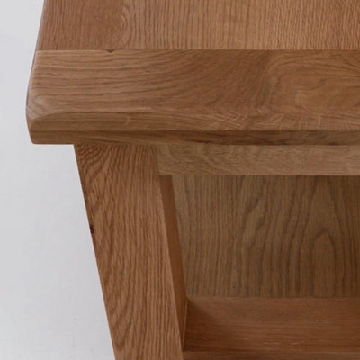 Zelah Oak 50cm Lamp Side Table with Shelf - Fully Assembled By Roseland Furniture