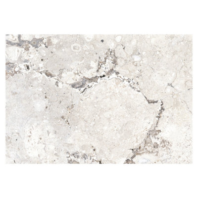 Zelus White Stone Effect Indoor & Outdoor Porcelain Tile - Pack of 4, 1.17m² - (L)650x(W)450mm