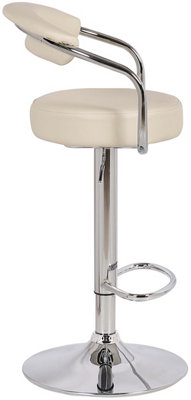 Zenith Bar Stools Set of 2 with Adjustable Height, Swivel Mechanism for Breakfast Bar Or Kitchen, Cream