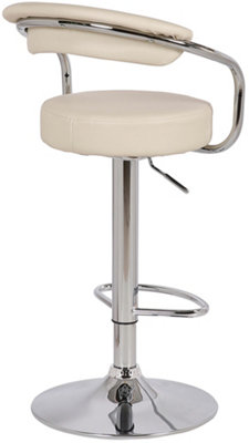 Zenith Bar Stools Set of 2 with Adjustable Height, Swivel Mechanism for Breakfast Bar Or Kitchen, Cream