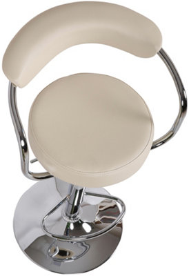 Zenith Bar Stools Set of 2 with Adjustable Height, Swivel Mechanism for Breakfast Bar Or Kitchen, Cream