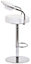 Zenith Deluxe Kitchen Bar Stool, Footrest, Height Adjustable Swivel Gas Lift, Home Bar & Breakfast Barstool, Faux-Leather, White
