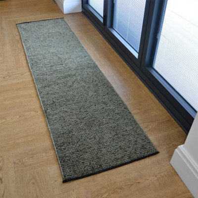 Zenith Green Flatweave Modern Cotton Blend Rug For Living Room - Medium ...